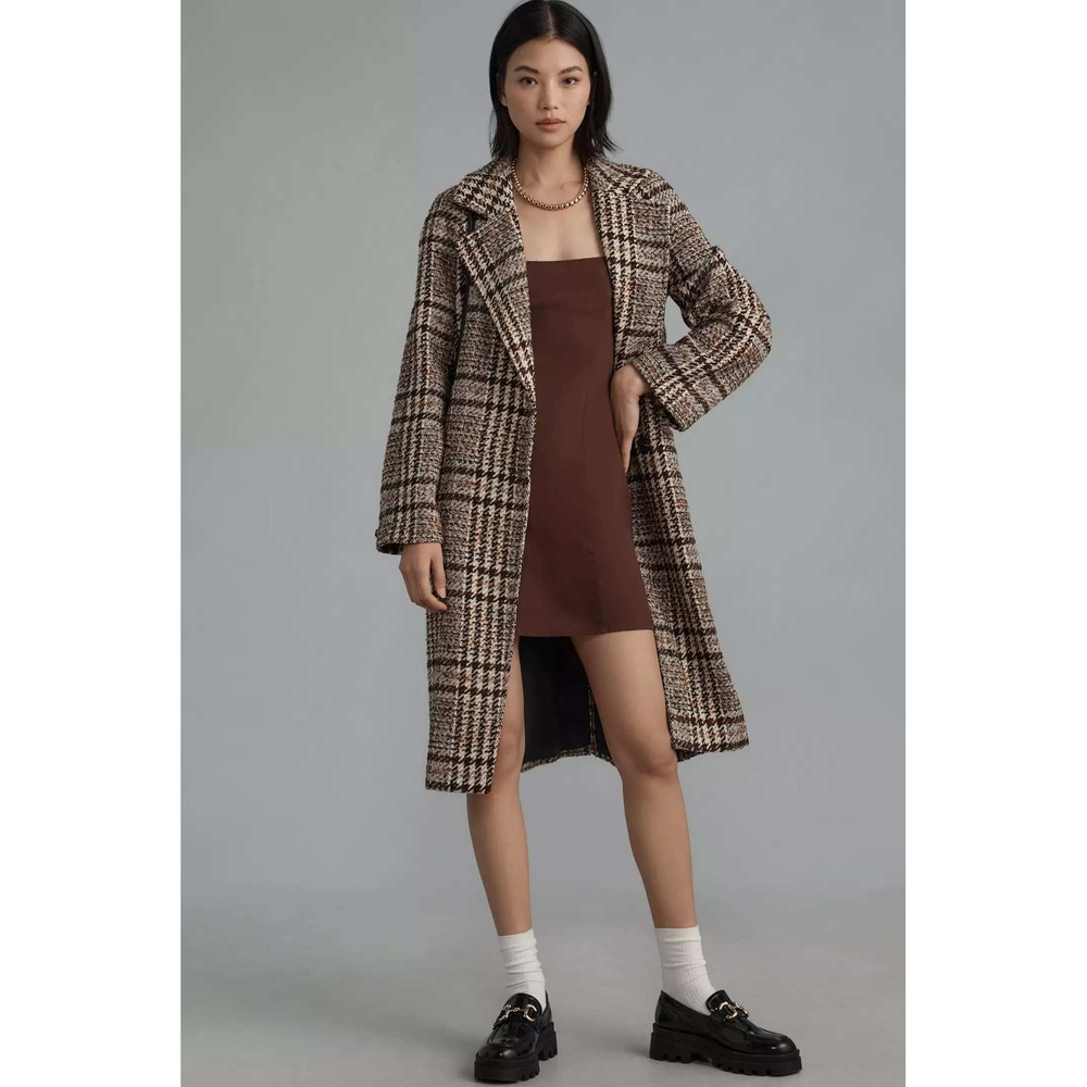 Avec Les Filles Plaid Tweed Academia Coat XS